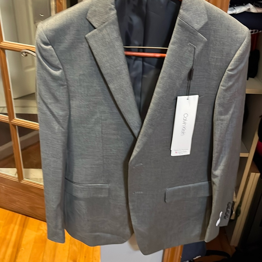 Calvin Klein 2pc slim fit NEW gray suit 42S